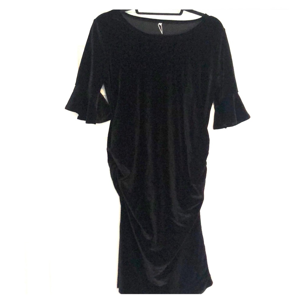 NWT Black Velour MATERNITY dress
